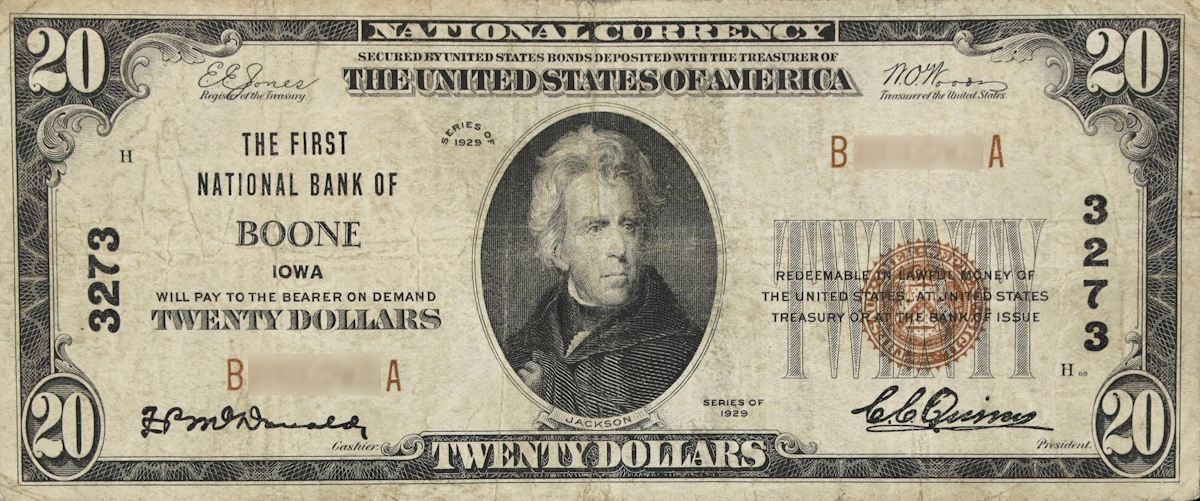Examples of valuable currency from Iowa
