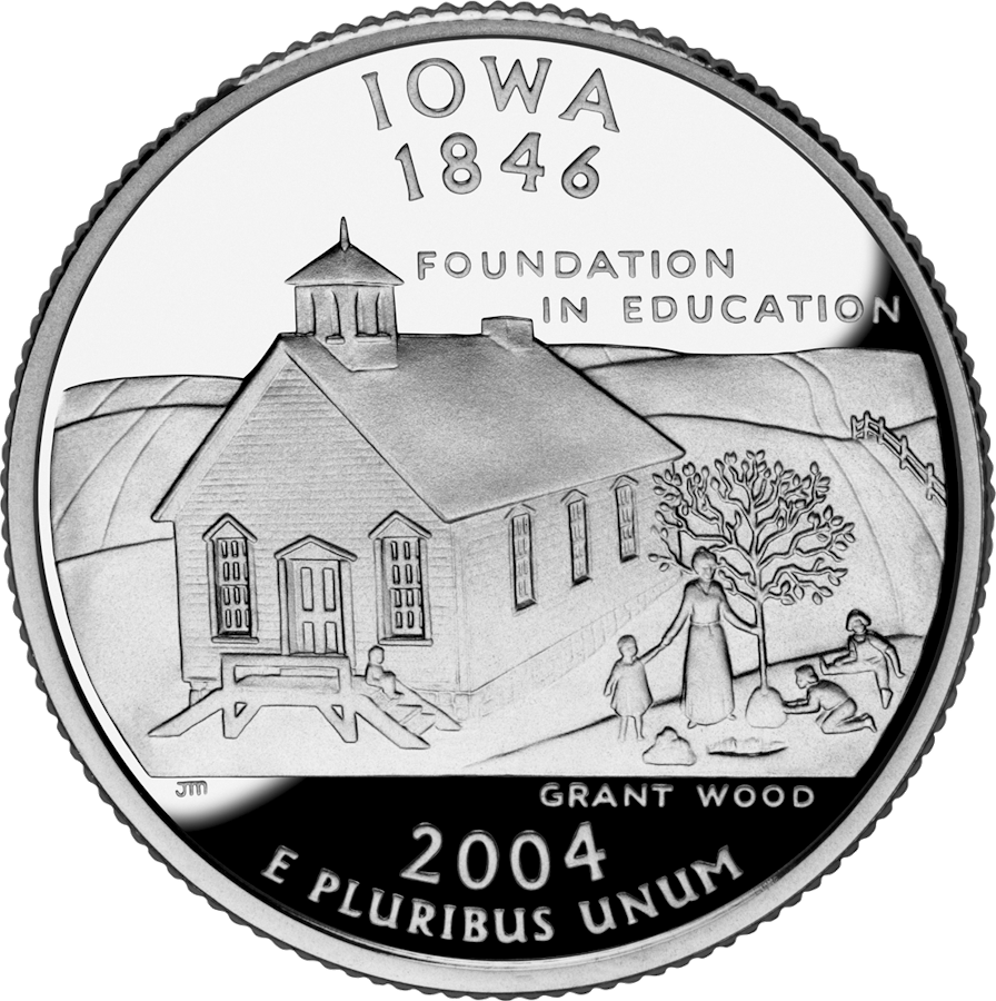 Iowa state quarter reverse